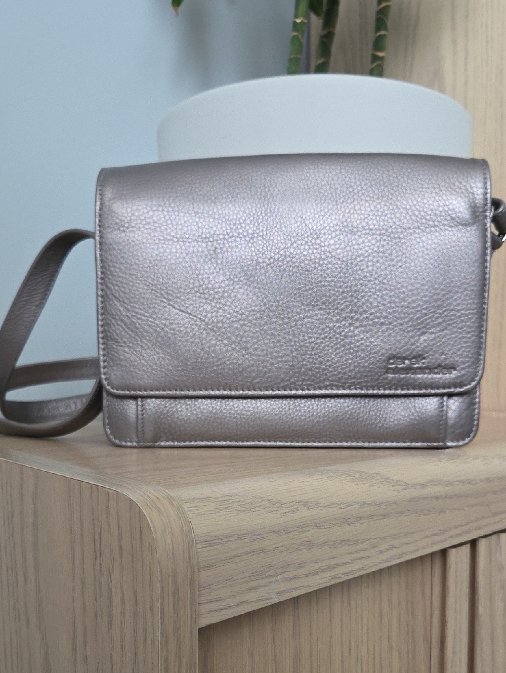 Derek Alexander Metallic Silver Central Park Classic Flap Organizer (CP 8685)